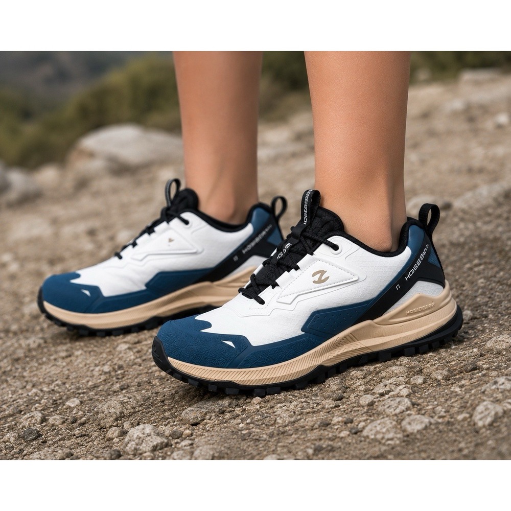 HOBIBEAR Boys Blue Trail Hiking Shoes Youth Waterproof Outdoor Sneakers Y 5-5.5